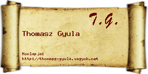 Thomasz Gyula névjegykártya